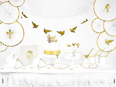 PD FARFURII CARTON ,alb cu dunga aurie, 18.5cm 6/set TPP30-008 [6]