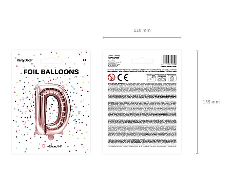 PD BALON FOLIE ALUMINIU Letter "D", 35cm, rose gold FB2M-D-019R [6]