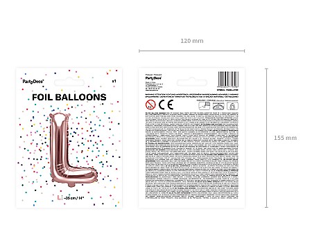 PD BALON FOLIE ALUMINIU Letter "L", 35cm, rose gold FB2M-L-019R [4]