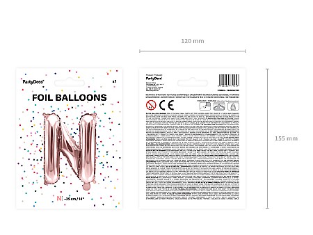 PD BALON FOLIE ALUMINIU Letter "N", 35cm, rose gold FB2M-N-019R [5]