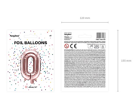 PD BALON FOLIE ALUMINIU Letter "O", 35cm, rose gold FB2M-O-019R [5]