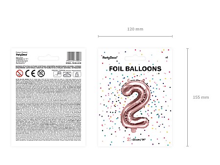 PD BALON FOLIE ALUMINIU Number "2", 35cm, rose gold FB10M-2-019R [4]