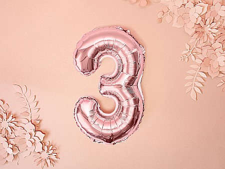 PD BALON FOLIE ALUMINIU Number "3", 35cm, rose gold FB10M-3-019R [4]
