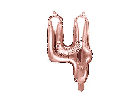 Materiale de Craciun si An Nou - PD BALON FOLIE ALUMINIU Number "4", 35cm, rose gold FB10M-4-019R