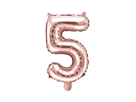 Materiale de Craciun si An Nou - PD BALON FOLIE ALUMINIU Number "5", 35cm, rose gold FB10M-5-019R