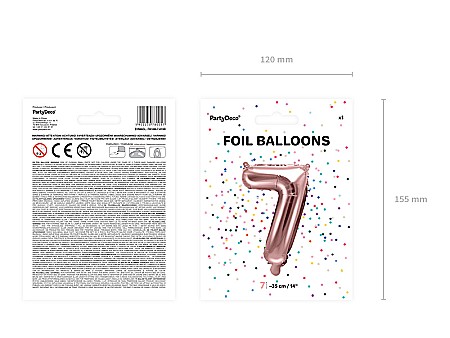 PD BALON FOLIE ALUMINIU Number "7", 35cm, rose gold FB10M-7-019R [4]