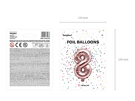 PD BALON FOLIE ALUMINIU Number "8", 35cm, rose gold FB10M-8-019R [5]