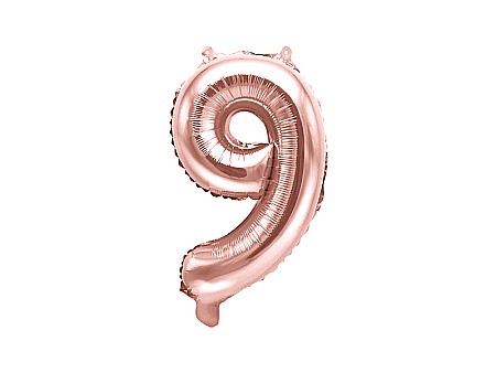 Baloane de Craciun si An Nou - PD BALON FOLIE ALUMINIU Number "9", 35cm, rose gold FB10M-9-019R