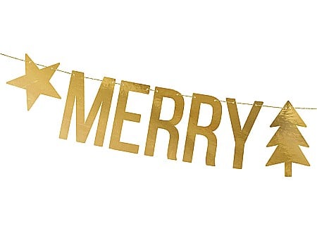 PD BANNER Merry Christmas, gold, 10.5x150cm GRL53-019M [1]
