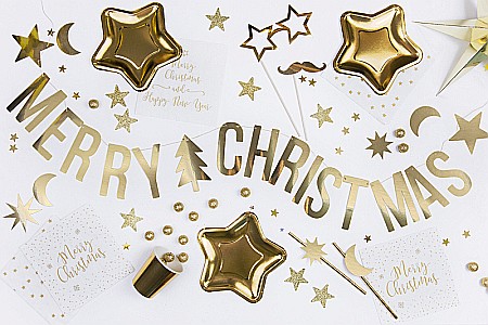 PD BANNER Merry Christmas, gold, 10.5x150cm GRL53-019M [2]