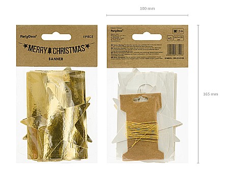 PD BANNER Merry Christmas, gold, 10.5x150cm GRL53-019M [3]