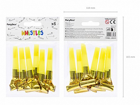 PD FLUIERE, whistles, gold 6/set GWI6-019 [2]