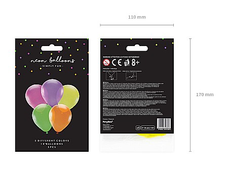 PD BALOANE Neon Balloons 25cm, mix 5/SET BN10-000-5 [2]