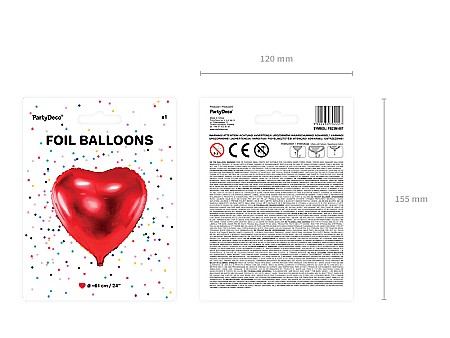 PD BALON FOLIE ALUMINIU Heart, 61cm, red FB23M-007 [4]