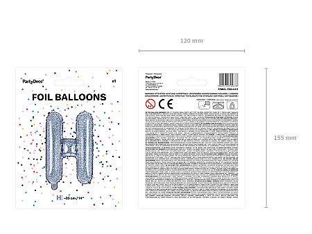 PD BALON FOLIE ALUMINIU Letter "H", 35cm, holographic FB2H-H-018 [3]