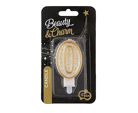 GOD LUMANARI TORT Number 0, gold outline, 6.5cm PF-SCZK0 [2]