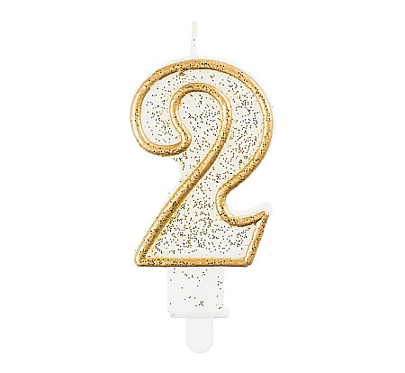 ARTICOLE PARTY - GOD LUMANARI TORT Number 2, gold outline, 6.5cm PF-SCZK2