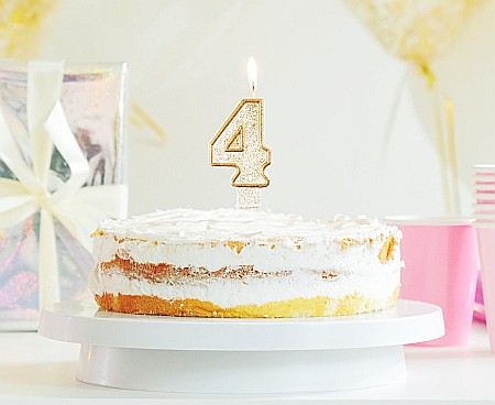 GOD LUMANARI TORT Number 4, gold outline, 6.5cm PF-SCZK4 [1]