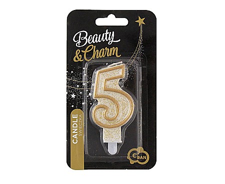 GOD LUMANARI TORT Number 5, gold outline, 6.5cm PF-SCZK5 [2]