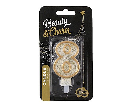 GOD LUMANARI TORT Number 8, gold outline, 6.5cm PF-SCZK8 [2]