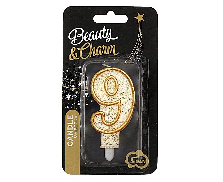 GOD LUMANARI TORT Number 9, gold outline, 6.5cm PF-SCZK9 [2]