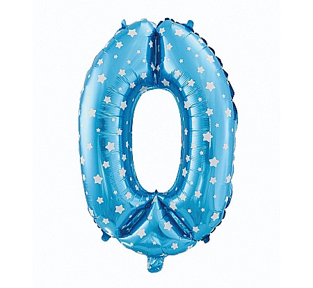 Baloane si accesorii - GOD BALON FOLIE ALUMINIU digit 0, 61cm, blue with stars HS-C26N0