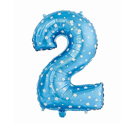 GOD BALON FOLIE ALUMINIU digit 2, 61cm, blue with stars HS-C26N2 [0]