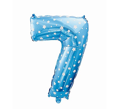Baloane si accesorii - GOD BALON FOLIE ALUMINIU digit 7, 61cm, blue with stars HS-C26N7