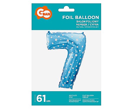 GOD BALON FOLIE ALUMINIU digit 7, 61cm, blue with stars HS-C26N7 [1]