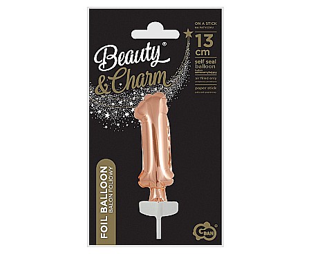 GOD BALON FOLIE ALUMINIU with stick, Number 1, rose-gold, 13cm BC-5RZ1 [2]