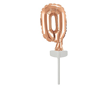 HOBBY - GOD BALON FOLIE ALUMINIU with stick, Number 0, rose-gold, 13cm BC-5RZ0