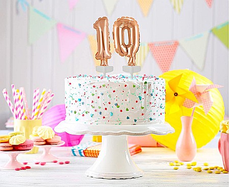 GOD BALON FOLIE ALUMINIU with stick, Number 0, rose-gold, 13cm BC-5RZ0 [1]