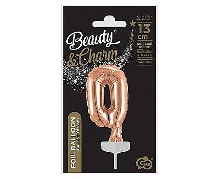 GOD BALON FOLIE ALUMINIU with stick, Number 0, rose-gold, 13cm BC-5RZ0 [2]