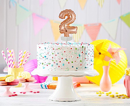 GOD BALON FOLIE ALUMINIU with stick, Number 2, rose-gold, 13cm BC-5RZ2 [1]