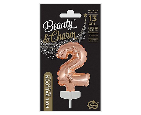 GOD BALON FOLIE ALUMINIU with stick, Number 2, rose-gold, 13cm BC-5RZ2 [2]