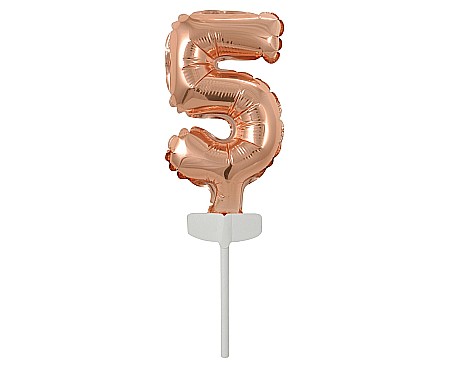 HOBBY - GOD BALON FOLIE ALUMINIU with stick, Number 5, rose-gold, 13cm BC-5RZ5