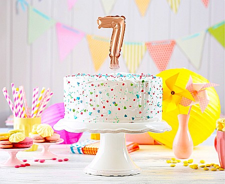 GOD BALON FOLIE ALUMINIU with stick, Number 7, rose-gold, 13cm BC-5RZ7 [1]