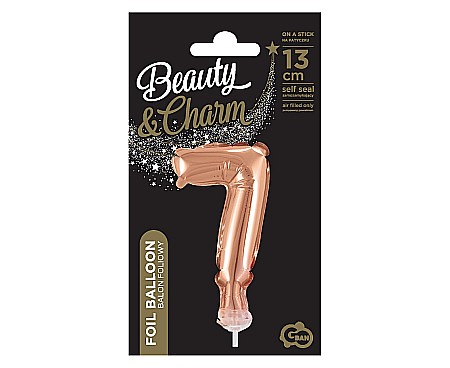 GOD BALON FOLIE ALUMINIU with stick, Number 7, rose-gold, 13cm BC-5RZ7 [2]