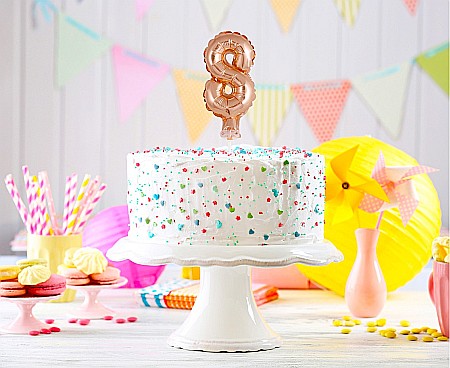 GOD BALON FOLIE ALUMINIU with stick, Number 8, rose-gold, 13cm BC-5RZ8 [1]