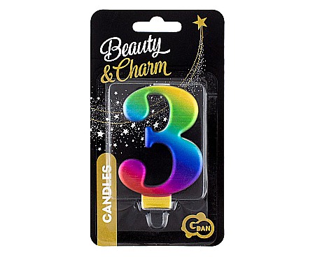 GOD LUMANARI TORT Number 3, galaxy, 8cm PF-SCG3 [1]