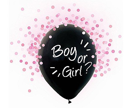 ARTICOLE PARTY - GOD BALON LATEX BOY OR GIRL PINK CONFETTI 30CM 4/SET H12/BGR4
