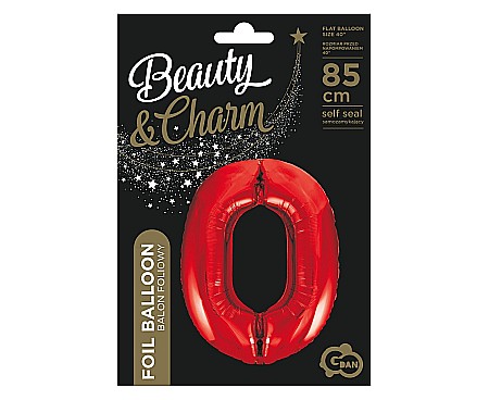 GOD BALON FOLIE ALUMINIU Number 0, red, 85cm BC-HCW0 [1]