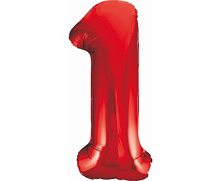 Baloane de Craciun si An Nou - GOD BALON FOLIE ALUMINIU Number 1, red, 85cm BC-HCW1