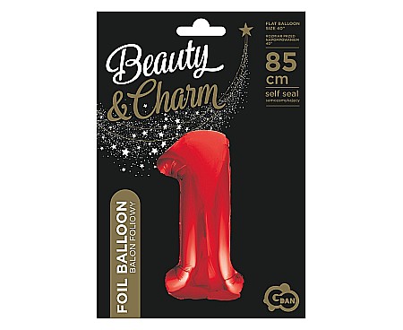 GOD BALON FOLIE ALUMINIU Number 1, red, 85cm BC-HCW1 [1]