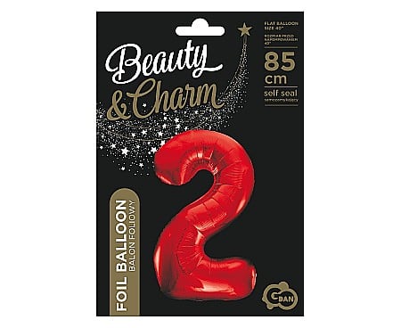 GOD BALON FOLIE ALUMINIU Number 2, red, 85cm BC-HCW2 [1]