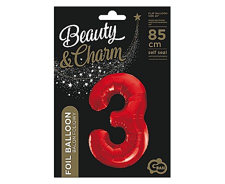 GOD BALON FOLIE ALUMINIU Number 3, red, 85cm BC-HCW3 [1]