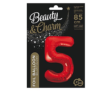 GOD BALON FOLIE ALUMINIU Number 5, red, 85cm BC-HCW5 [1]