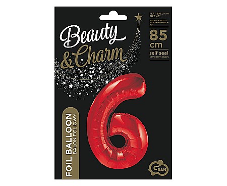 GOD BALON FOLIE ALUMINIU Number 6, red, 85cm BC-HCW6 [1]