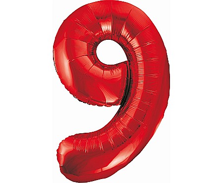 Baloane si accesorii - GOD BALON FOLIE ALUMINIU Number 9, red, 85cm BC-HCW9