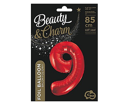 GOD BALON FOLIE ALUMINIU Number 9, red, 85cm BC-HCW9 [1]